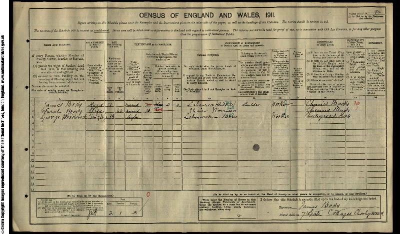 Woodstock (George William) 1911 Census